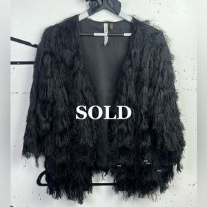 Black Faux Fur Jacket- SOLD